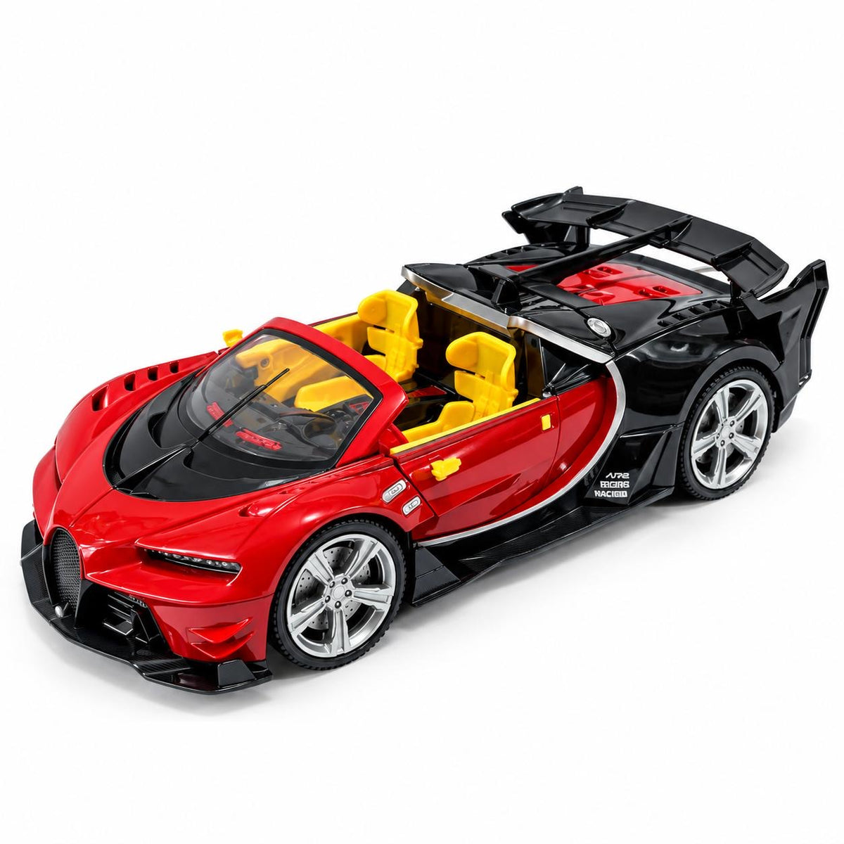 1:14 Scale Rechargeable RC Supercar Racing Toy - Remote Control Car with Openable Doors, LED Lights