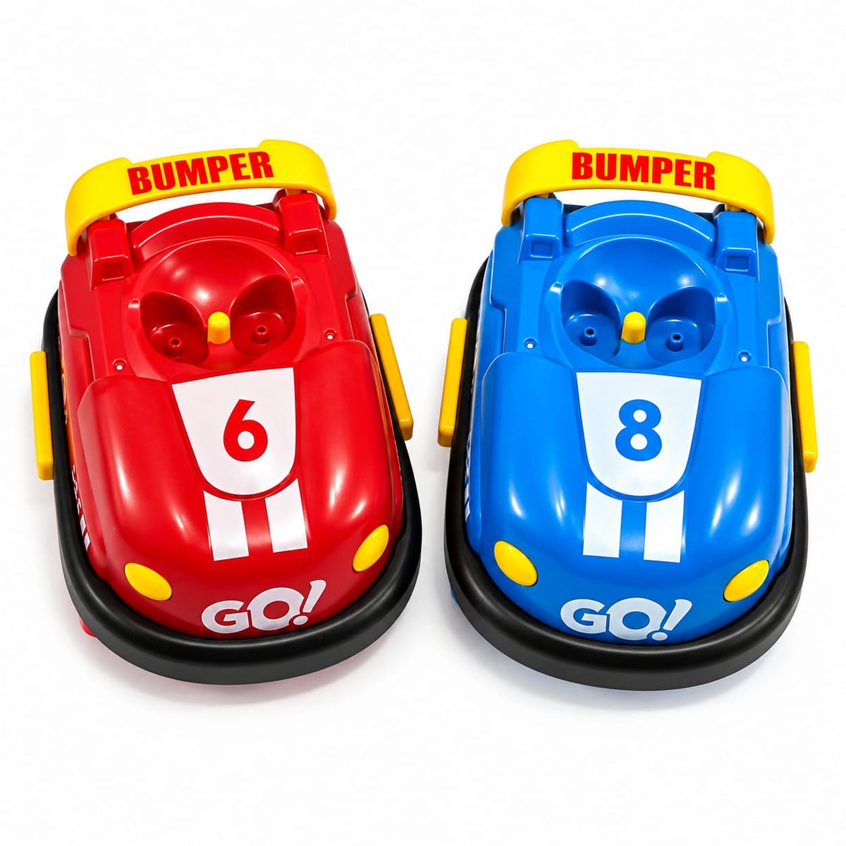 2 Pack RC Bumper Battle Cars - Remote Control Bumper Cars with
2 Drivers, 2 Remotes & Rechargeable Batteries