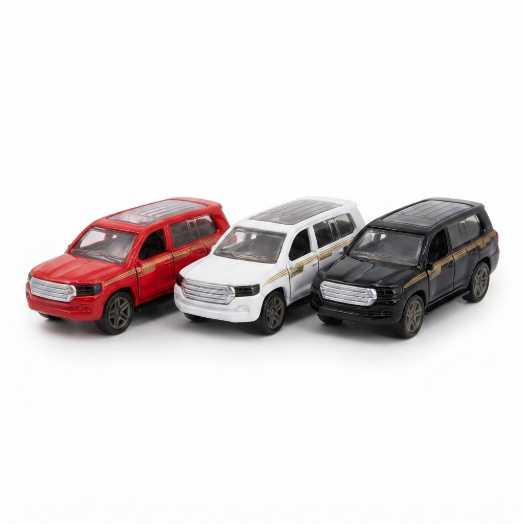 1.32 Scale Prado Car Toy – Alloy Metal Body, Pull Back Action, Realistic Interior, Door Open Feature, SUV Model for Kids & Collectors – Durable & Stylish Die-Cast Model