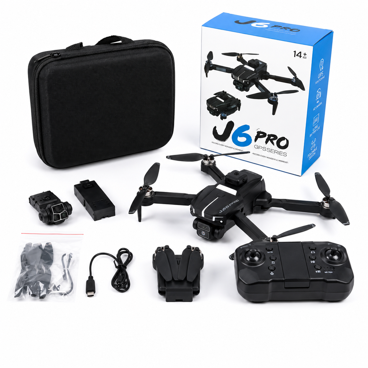 J6 Pro 1080 HD DUAL  camera drone with high quality obstacle avoidance include brushless motors to smooth and stable fly