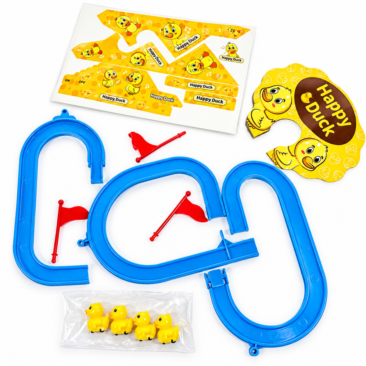 Duck Track Electric Slide Toy - Automatic Climbing Stair Duck with Music, Lights & Slide Track for Kids