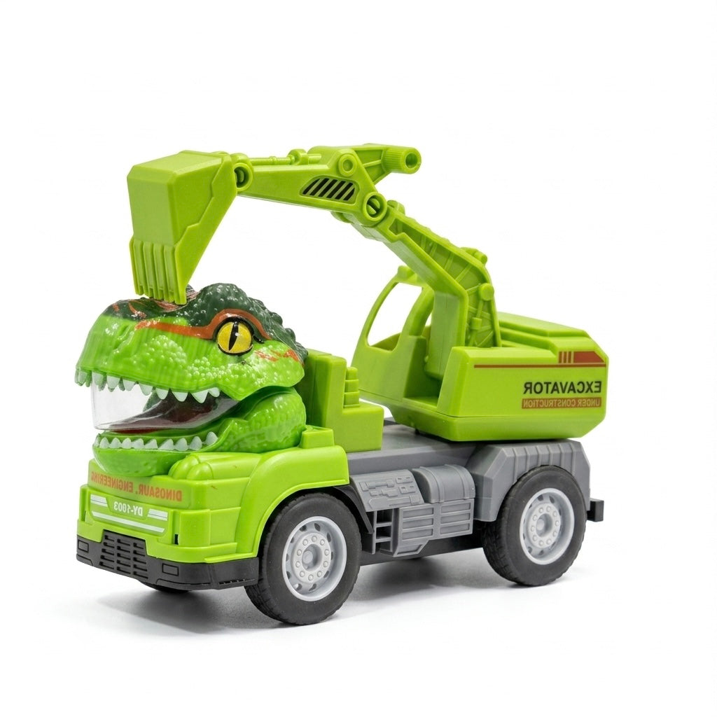 Rechargeable RC Dinosaur Construction Truck – Electric Excavator Toy with Remote Control & Lights