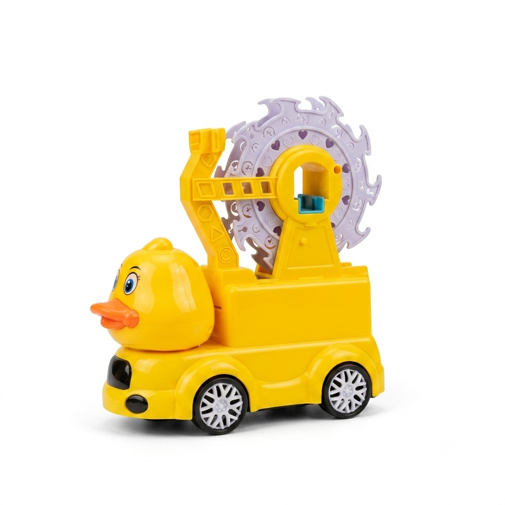 Electric Duck Chasing Game Toy Set - Automatic Climbing Escalator Toy Truck with Small Yellow Ducks for Toddlers