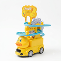 Electric Duck Chasing Game Toy Set - Automatic Climbing Escalator Toy Truck with Small Yellow Ducks for Toddlers