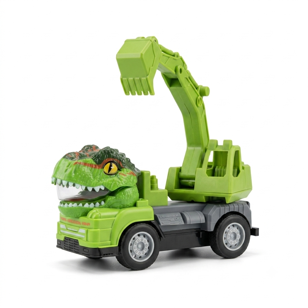 Rechargeable RC Dinosaur Construction Truck – Electric Excavator Toy with Remote Control & Lights