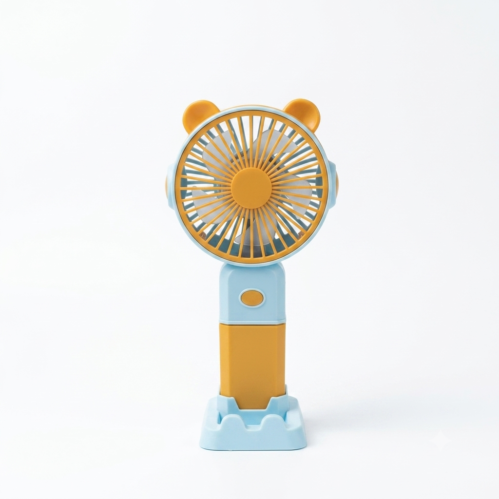 Portable Handheld Mini Fan 3000mAh Foldable Neck Hanging Fans 3 Speed Adjust USB Charge Fan with Phone Stand