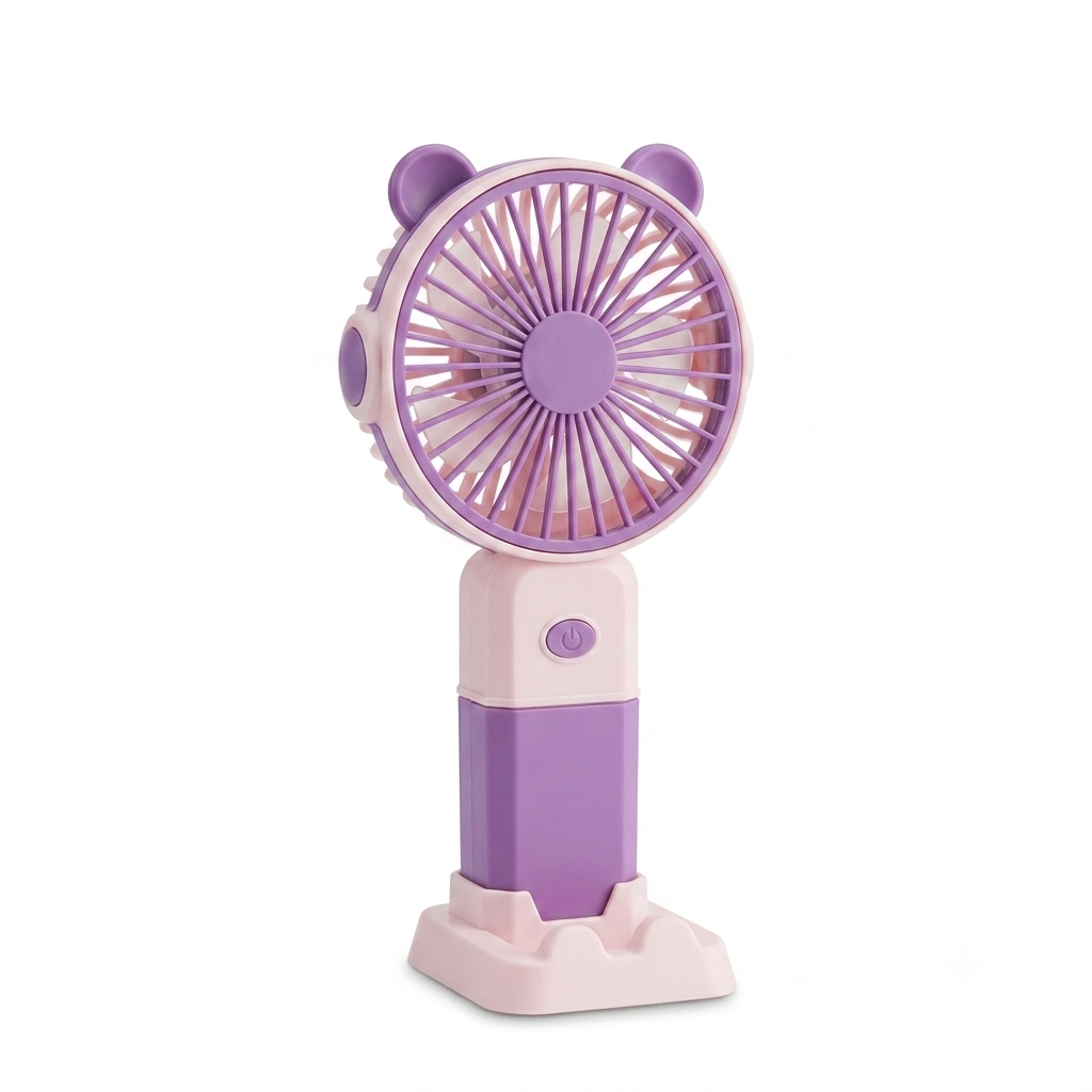 Portable Handheld Mini Fan 3000mAh Foldable Neck Hanging Fans 3 Speed Adjust USB Charge Fan with Phone Stand