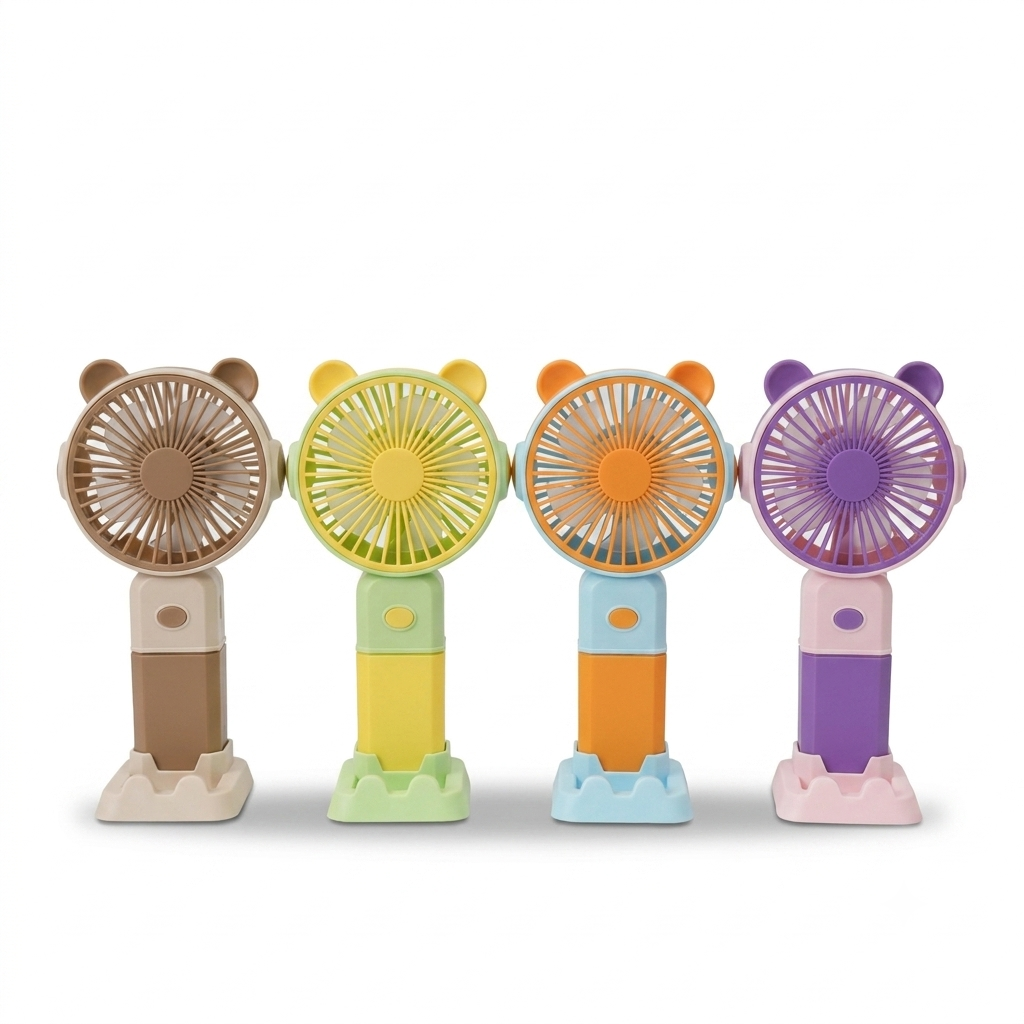 Portable Handheld Mini Fan 3000mAh Foldable Neck Hanging Fans 3 Speed Adjust USB Charge Fan with Phone Stand