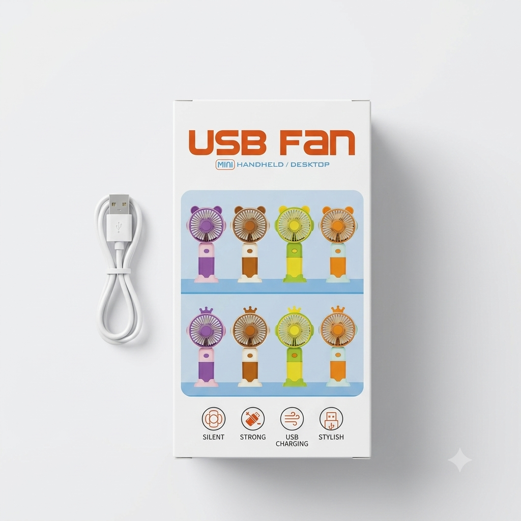 Portable Handheld Mini Fan 3000mAh Foldable Neck Hanging Fans 3 Speed Adjust USB Charge Fan with Phone Stand