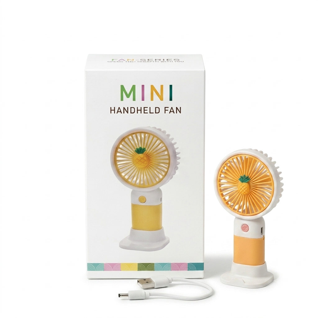 Charging FAN Mini Portable USB Chargeable Desktop Handheld 3-Steps Speed Level Free Rechargeable Battery and Charging Cable