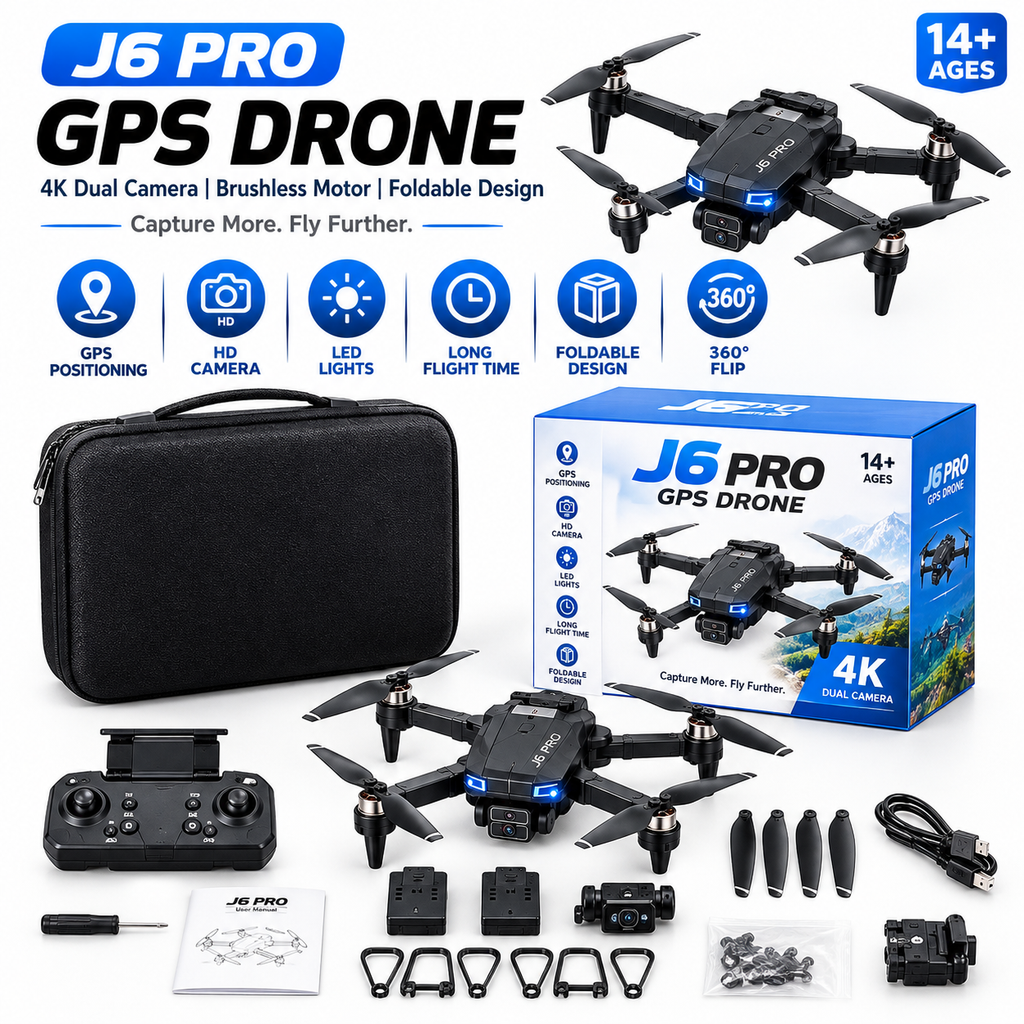 J6 Pro 1080 HD DUAL  camera drone with high quality obstacle avoidance include brushless motors to smooth and stable fly