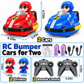 2 Pack RC Bumper Battle Cars - Remote Control Bumper Cars with
2 Drivers, 2 Remotes & Rechargeable Batteries